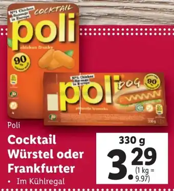 Lidl Cocktail Würstel oder Frankfurter 330g Angebot