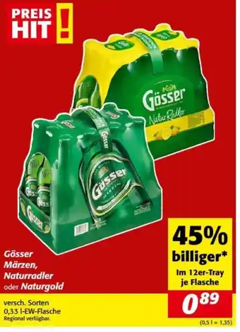 Nah&Frisch Gösser Märzen, Naturradler oder Naturgold 0.33L Angebot