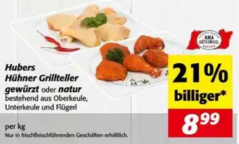 Nah&Frisch Hubers Hühner Grillteller gewürzt oder natur Angebot