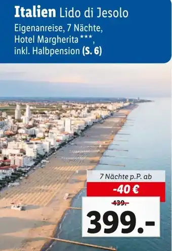 Lidl Reisen Italien Lido di Jesolo Angebot