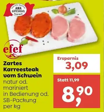 ADEG Zartes Karreesteak vom Schwein Angebot
