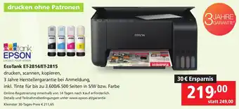 Pagro Diskont EcoTank ET-2814/ET-2815 Angebot