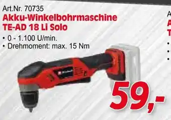 Zgonc Akku-Winkelbohrmaschine TE-AD 18 Li Solo Angebot