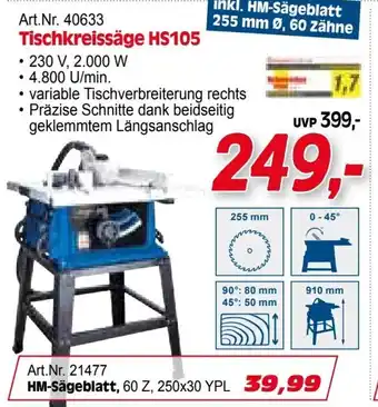 Zgonc Tischkreissäge HS105 Angebot