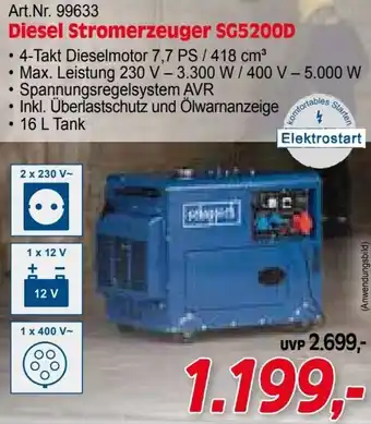 Zgonc Diesel Stromerzeuger SG5200D Angebot