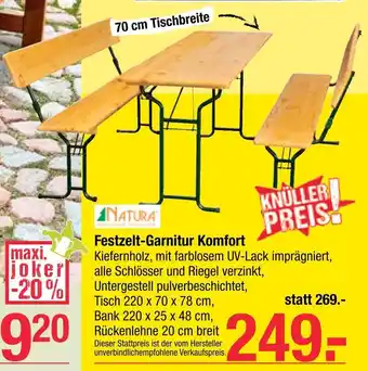 Maximarkt Festzelt-Garnitur Komfort Angebot