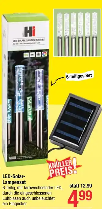 Maximarkt LED-Solar- Lampenset, 6-teiliges Set Angebot