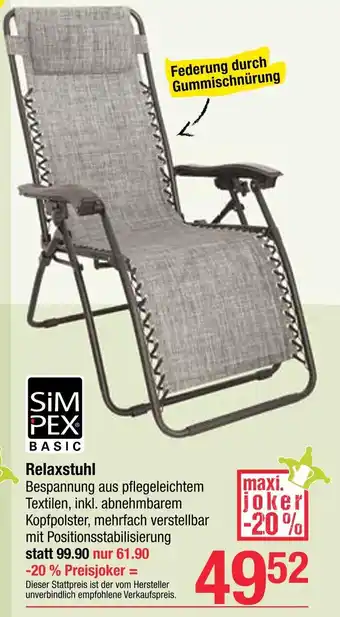 Maximarkt Relaxstuhl Angebot