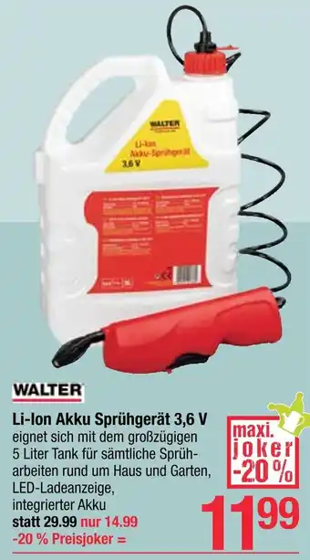 Maximarkt Li-Ion Akku Sprühgerät 3,6 V Angebot