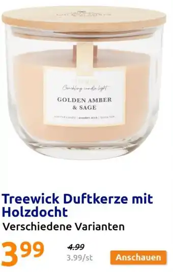 Action Treewick Duftkerze mit Holzdocht Angebot