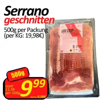 Wurstico Serrano geschnitten 500g Angebot