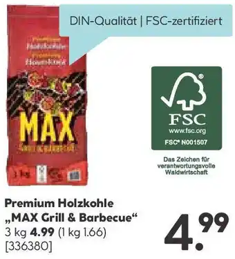 Hellweg Premium Holzkohle MAX Grill & Barbecue Angebot