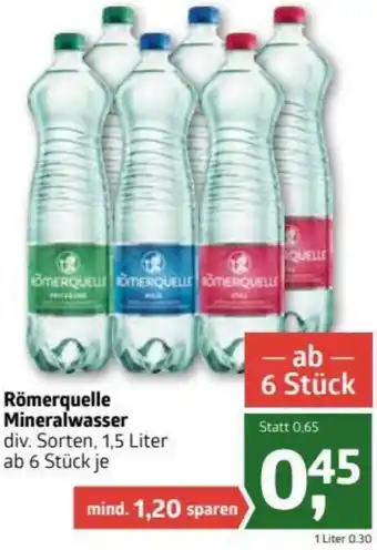 ADEG Römerquelle Minerawasser 1,5 Liter Angebot