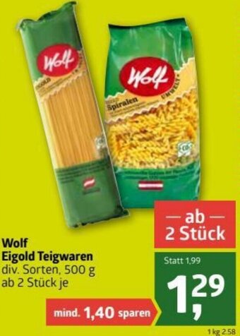 ADEG Wolf Eigold Teigwaren 500g Angebot
