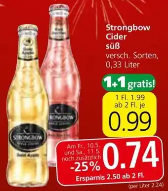 Spar Strongbow Cider versch. Sorten, 0,33 Liter Angebot