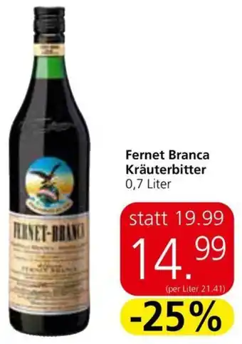 Spar Fernet Branca Kräuterbitter 0,7 Liter Angebot