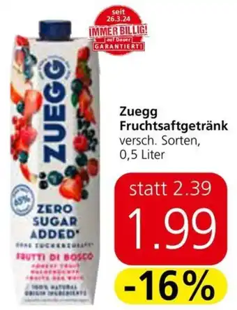 Spar Zuegg Fruchtsaftgetränk versch. Sorten, 0,5 Liter Angebot