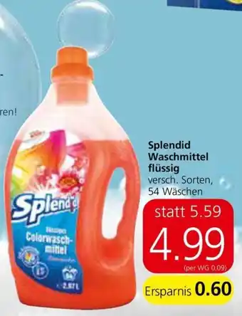 Spar Splendid Waschmittel flüssig versch. Sorten, 54 Wäschen Angebot