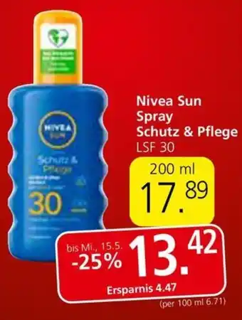 Spar Nivea Sun Spray Schutz & Pflege LSF 30 200ml Angebot