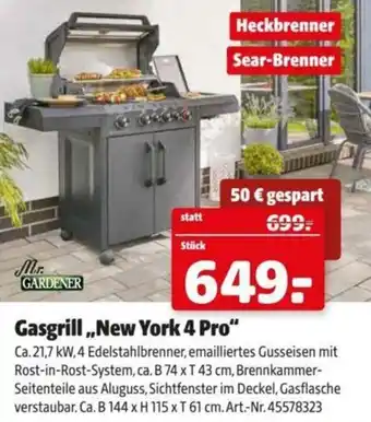 Hagebau Gasgrill New York 4 Pro Angebot