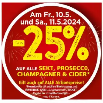 Spar 25% AUF ALLE SEKT, PROSECCO, CHAMPAGNER & CIDER SPAR Angebot