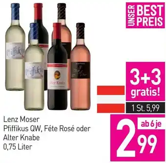 Sutterlüty Lenz Moser Pfiffikus QW, Féte Rosé oder Alter Knabe 0,75 Liter Angebot