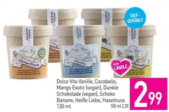 Sutterlüty Dolce Vita Vanille, Cocobello, Mango Exotic (vegan), Dunkle Schokolade (vegan), Schoko Banane, Heiße Liebe, Haselnuss 130 ml Angebot