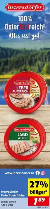 Nah&Frisch Inzersdorfer Fleischaufstriche 125g Angebot