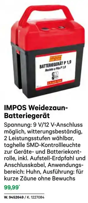 BayWa IMPOS Weidezaun- Batteriegerät Angebot