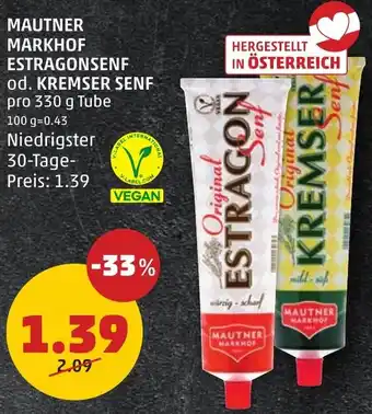 PENNY MAUTNER MARKHOF ESTRAGONSENF od. KREMSER SENF Angebot