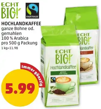 PENNY HOCHLANDKAFFEE Angebot