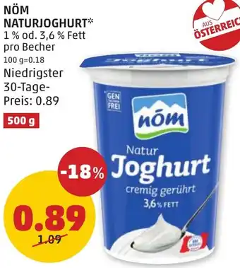 PENNY NÖM NATURJOGHURT Angebot