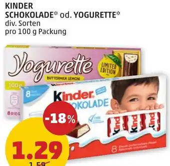 PENNY KINDER SCHOKOLADE od. YOGURETTE Angebot