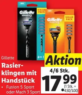 Lidl Gillette Rasier- klingen mit Handstück Angebot