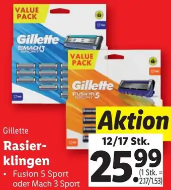 Lidl Gillette Rasier- klingen Angebot