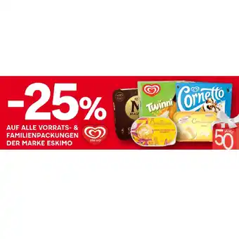 MPreis 25% AUF ALLE VORRATS- & FAMILIENPACKUNGEN DER MARKE ESKIMO MPREIS Angebot