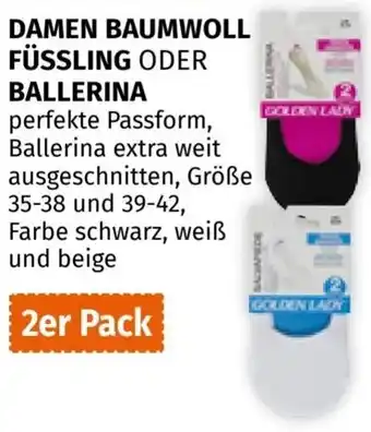 Müller DAMEN BAUMWOLL FÜSSLING ODER BALLERINA Angebot