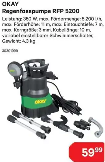 Lagerhaus OKAY Regenfasspumpe RFP 5200 Angebot