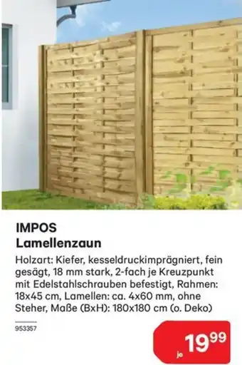 Lagerhaus IMPOS Lamellenzaun Angebot