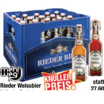 Maximarkt Rieder Weissbier Hell oder Dunkel Maximarkt 0.50 Liter 1 Kiste Angebot