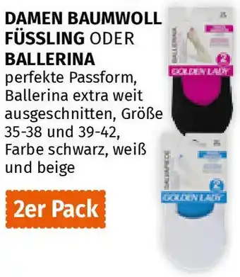 Müller DAMEN BAUMWOLL FÜSSLING ODER BALLERINA Angebot