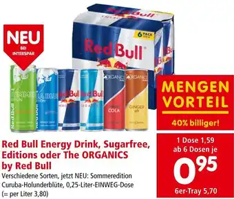 Interspar Red Bull Energy Drink, Sugarfree, Editions oder The ORGANICS by Red Bull Angebot