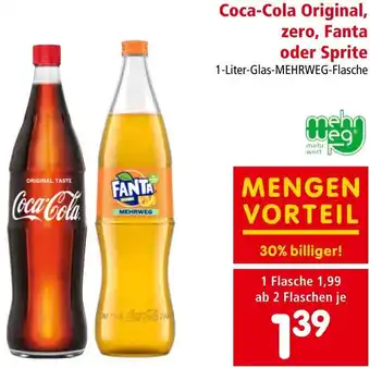 Interspar Coca-Cola Original, zero, Fanta oder Sprite Angebot