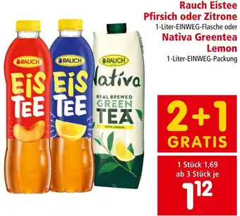 Interspar Rauch Eistee Pfirsich oder Zitrone Angebot