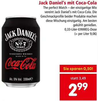 Interspar Jack Daniel's mit Coca-Cola Angebot