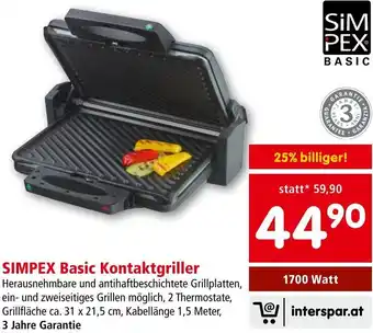 Interspar SIMPEX Basic Kontaktgriller Angebot