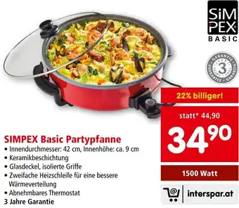 Interspar SIMPEX Basic Partypfanne Angebot