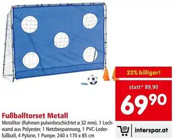 Interspar Fußballtorset Metall Angebot