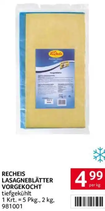 Transgourmet RECHEIS LASAGNEBLÄTTER VORGEKOCHT Angebot
