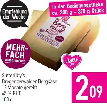 Sutterlüty Sutterlüty's Bregenzerwälder Bergkäse 12 Monate gereift Angebot